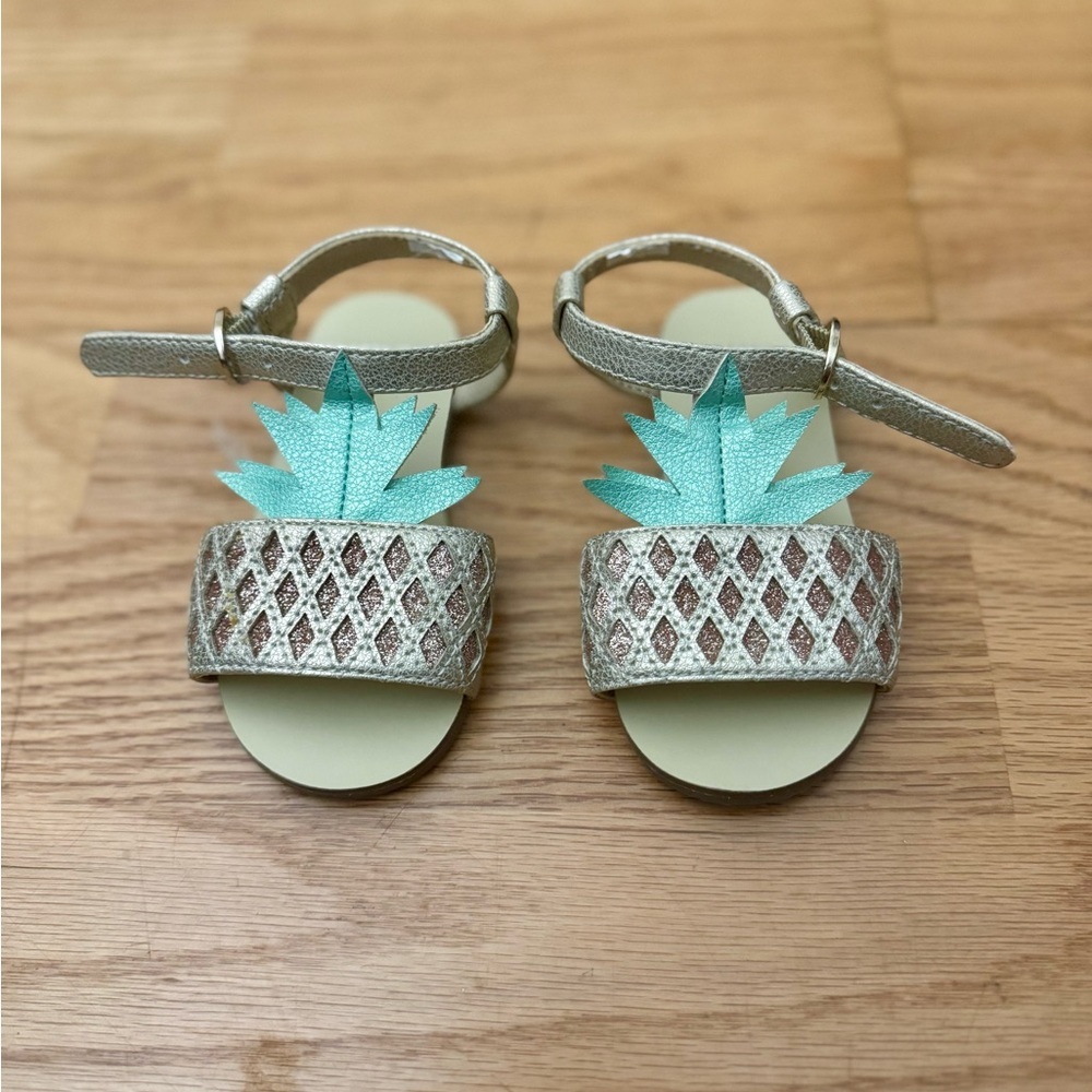 Janie and Jack Gold and Mint Kids Sandals
